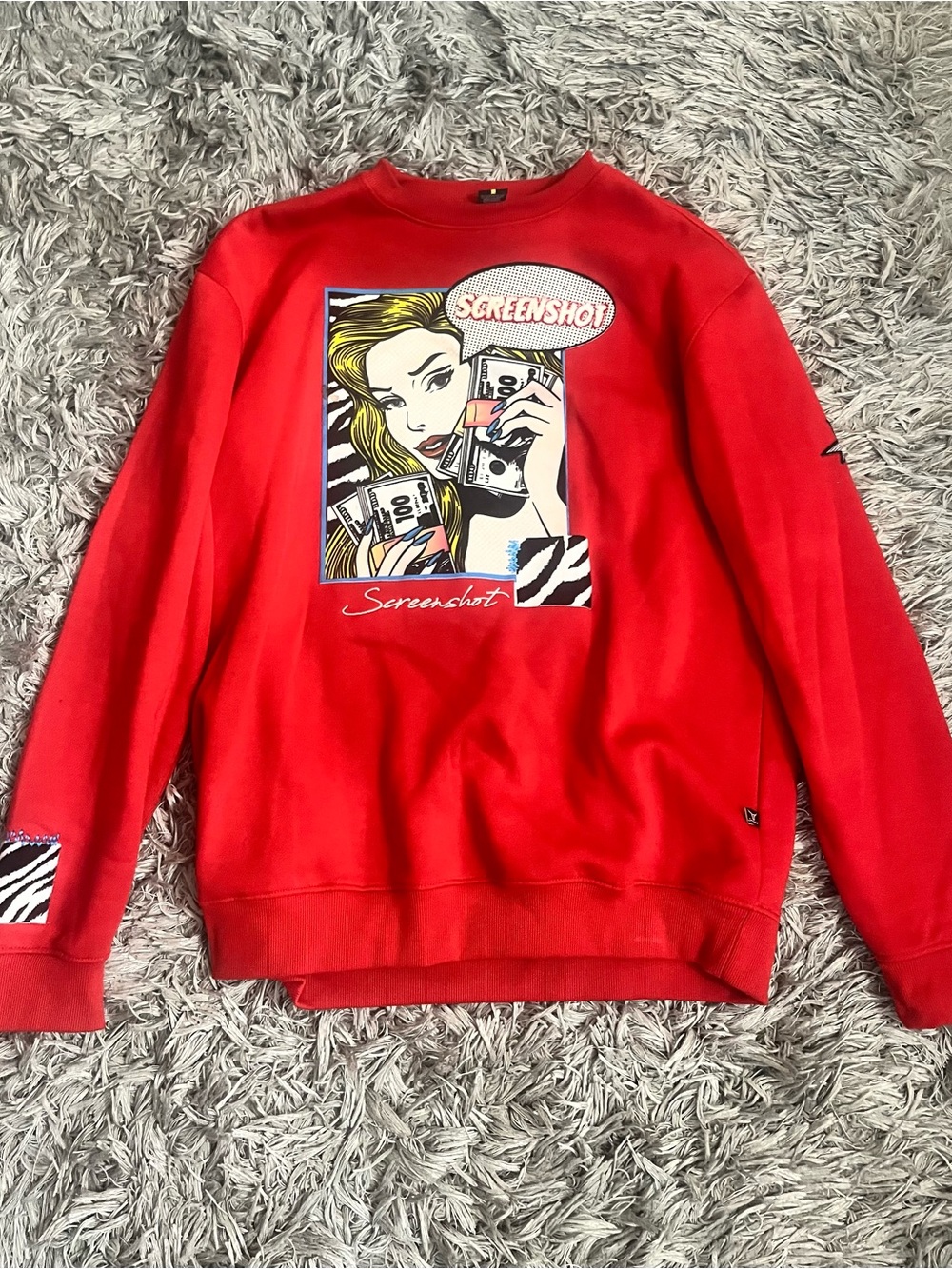 Screenshot Men’s Red Graphic Crewneck Sweatshirt Size 2XL - Picture 2 of 4